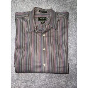Eddie Bauer Men's Button Down Collarded Dress Shirt XL Tall Multicolor